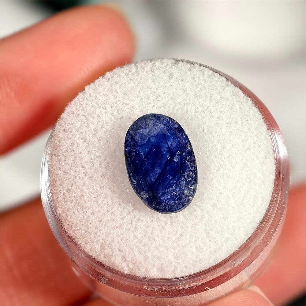4.55ct Blue Sapphire (Glass Filled) Oval Cut Gemstone